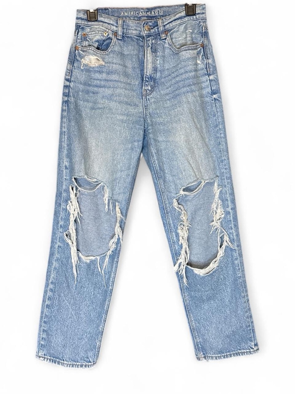 American Eagle Outfitters Baggy Straight Distressed Boyfriend Jeans
